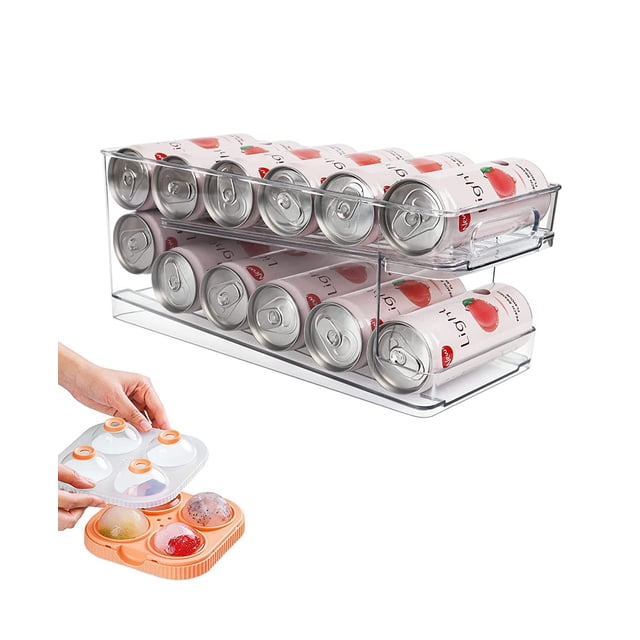 Mistaha 1 Pack Soda Can Organizer for Refrigerator, Stackable Canned Food Pop Cans Container Can
