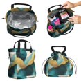 thumbnail image 2 of Teal Gold Marble Drawstring Lunch Bag Women - Drawstring Lunch Bag Insulated for Work Office - Stain-Resistant Large Lunchbags for Women with Multi-Pockets, 2 of 6