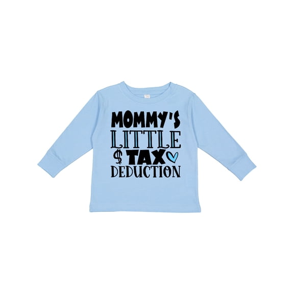 Inktastic Mommy's Little Tax Deduction Blue Hearts Boys or Girls Long Sleeve Toddler T-Shirt