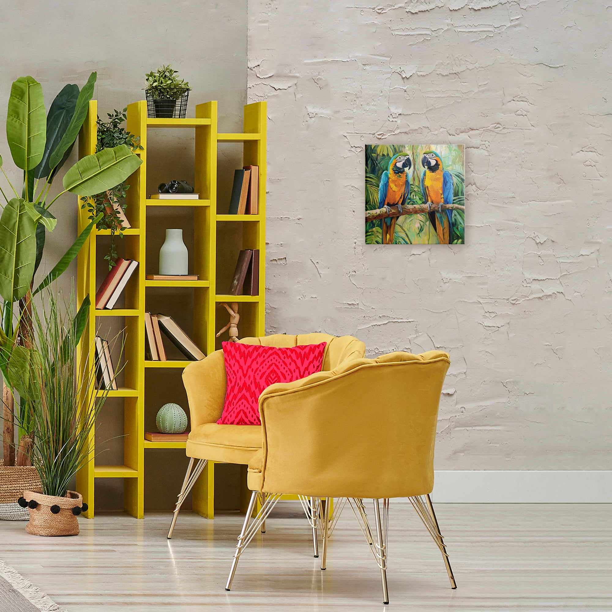 Stupell Industries Two Macaws Among Foliage Canvas Wall Art, design by Petal Prints Design