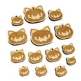 thumbnail image 1 of Round Cat Face Angry Wood Mini Charms Shapes DIY Craft Jewelry - With Hole - Various Sizes (16pcs), 1 of 7