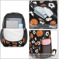 thumbnail image 4 of Football and Basketball Black Pattern 17" School Backpacks for Teens,Waterproof Oxford Fabric,S-Shape Padded Straps for School,Travel,Hiking,Camping, 4 of 6