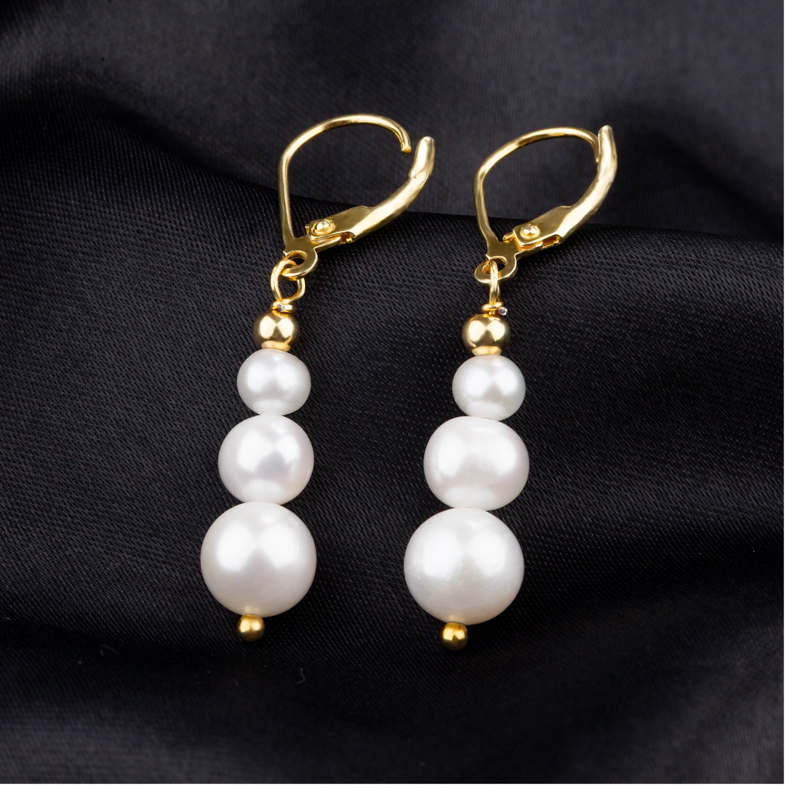 Freshwater Pearl Earrings Silver Leverback Pearl Drop Earrings for WomenJewelry Gifts