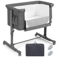 thumbnail image 2 of Cuna Infantil 3 en 1 con Colchón 5 Alturas Ajustable Inclinación de 10° Bolsa Lateral Portátil para Bebés Niños 86 x 63 x 81 cm Costway, 2 of 10