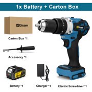 650NM Brushless Electric Impact Drill 13MM Chuck Cordless Driver Screwdriver Power Tool 18V,1 Battery