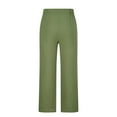 thumbnail image 3 of Besolor Mens Cotton Linen Pants Elastic Waist Drawstring Wide Leg Pants Casual Comfy Beach Lounge Trousers with Pockets, 3 of 7