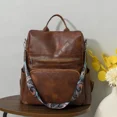 thumbnail image 2 of Mochila sólida 2024, bolso de viaje retro de PU de diseñador de moda para mujer, bolso escolar pequeño retro para mujer, bolso de hombro multifuncional, 2 of 5