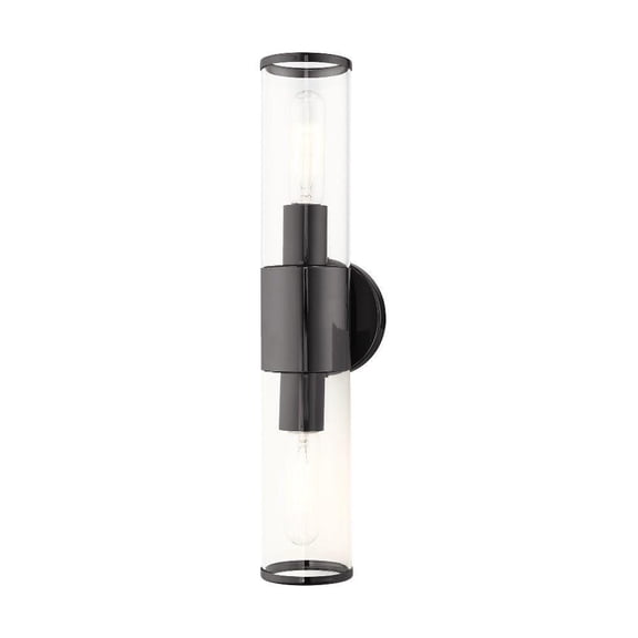 2 Light Ada Bathroom Light in Contemporary Style-18.5 inches Tall and 4.25 inches Wide-Black Chrome Finish Bailey Street Home 218-Bel-4362808