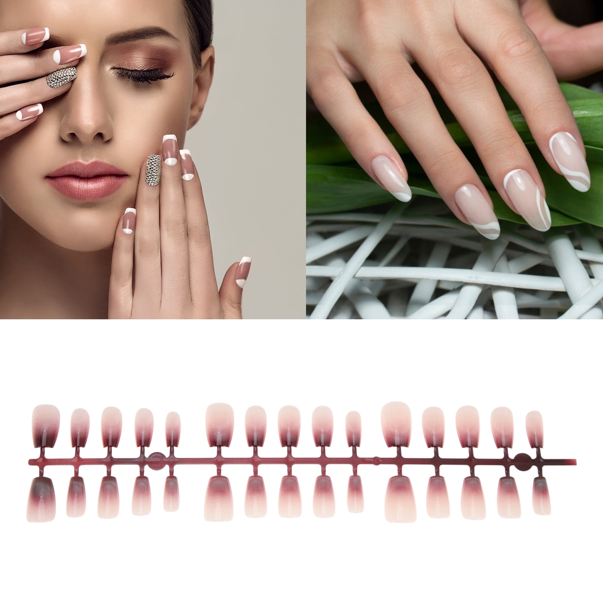Unique Bargains Crescent Short Coffin Fake Nails 1 Pc 193-06