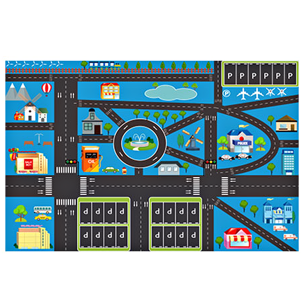 Alfombra Juego Multicolor Tráfico Por Carretera Vida Urbana para City Life
