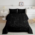 thumbnail image 2 of jejeloiu Kawaii Bow Ribbon Queen Comforter Set,Chic Ribbon Bowtie Bedding Sets,Black Bowknot Bedding Comforter Set For Girl Breathable Home Decor Reversible,3 Pieces, 2 of 8