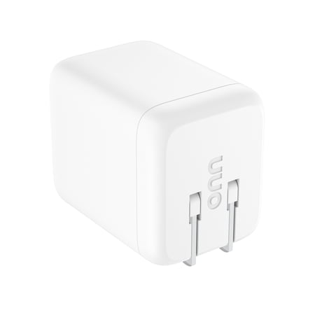 ONN 62W MULTI-PORT WALL CHARGER, FAST CHARGING, USB-C/USB-A, USB-IF CERTIFIED, FOLDABLE PLUG, WHITE