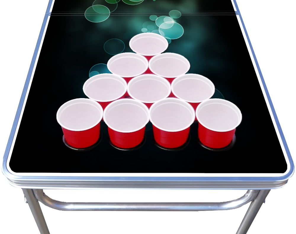 Party Pong Bubbles Edition Portable, 8-Foot Professional Beer Pong Table, Bubbles