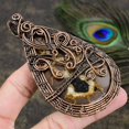 thumbnail image 2 of Natural Mud Crack Fossil Gemstone Handmade Copper Wire Wrap Pendant 3.82, 2 of 4