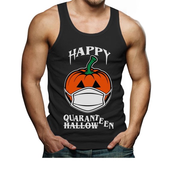 Happy Halloween Tank Top 2020 Quarantine Pumpkin Jack O Lantern Men's Tank Top XX-Large Black
