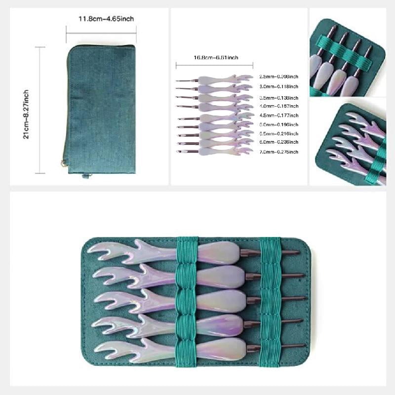 Acrylic Crochet Hook Set With Large Ergonomic Handle For Crafting