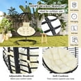 thumbnail image 6 of Ciphrias Hanging Chair with Stand, Black Beige HDPE Woven Seat with Cushion, Foldable Frame for Indoor Outdoor Garden Balcony, 6 of 8