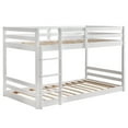 Zimtwon Bunk Bed Twin Over Twin,Kids Low Floor Bunk Bed with Guard