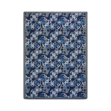 Joy Carpets 1664C-04 Any Day Matinee Reeling Rectangle Theater Area Rugs  04 Slate - 5 ft. 4 in. x 7 ft. 8 in.