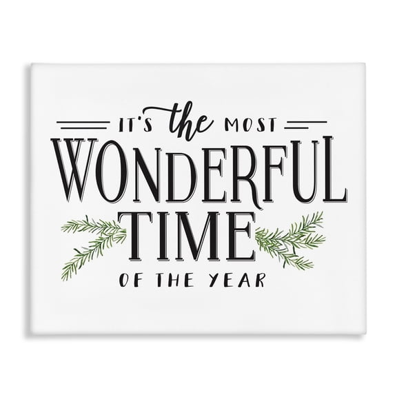 Stupell Industries Farmhouse Classic Vintage Christmas Phrase Canvas Art, 20 x 16, by Lettered and Lined
