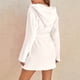 thumbnail image 5 of Mujeres suave Color sólido manga larga cuello en V fajas de invierno Pokets polar imitación terciopelo ropa de dormir vestido camisones Fridja nalpqowj49890, 5 of 5