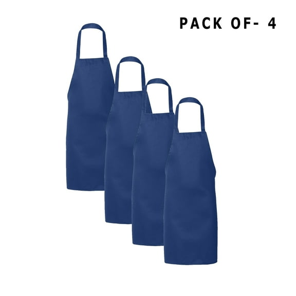 Q-Tees Butcher Apron to Protect You from Dirt | 4 Pieces of Aprons Made with 7.5 oz./yd² (US), 55/45 cotton/polyester - Royal | Size - One Size( 28"W x 34"L )