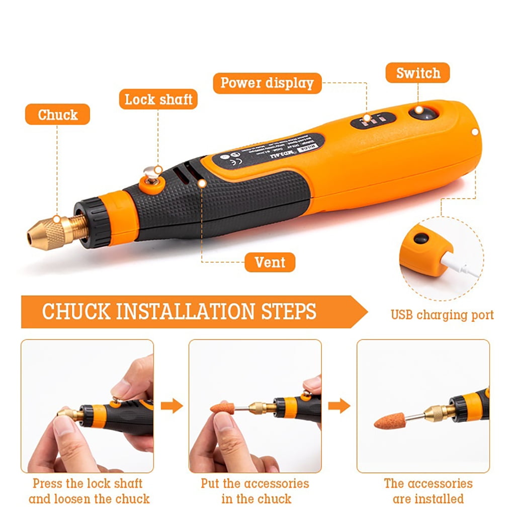 lanema Small 3.6V Rechargeable Polishing Tool with Simple Grip Designs Electric Rotary Pen Upgrades for Art Projects & Repairs