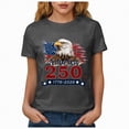 thumbnail image 4 of mgoYE Women T-Shirts Loose Fit Womens 250th Anniversary Patriotic July 4th T-Shirt – USA 1776-2026 O-Neck T-Shirt(Grey,L), 4 of 5