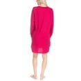 thumbnail image 4 of Ocean Pacific Women's Long Sleeve Nightgown, Waffle Knit Henley Sleepshirt, Red, M, 4 of 6