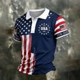 thumbnail image 6 of Zimjoy 250th Anniversary USA Men's Golf Polo Shirt Quick Dry Breathable Mesh USA Flag 1776-2026 Print Short Sleeve Shirt for 4th of July Navy L, 6 of 6