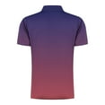 thumbnail image 3 of WREESH Men's Gradient Zippered T-Shirt Casual Printed Short Sleeve Henley with Turn Down Collar a Modern Top with Zipper Detail and Gradient Style Purple, 3 of 5