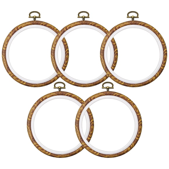 Juego de 5 aros para bordar guofa, redondos, punto de cruz, 12,7 cm