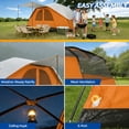 thumbnail image 3 of HOTEEL 10-12 Person Family Camping Tents with Easy Setup & Awning, 12x18FT Dome Tent Waterproof & UV Protection Tent with Removable Rainfly, Wind Ropes and Stakes, Orange, 3 of 7