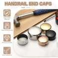 thumbnail image 4 of Uxcell 4 Pack Handrail End Caps, 45mm(1.77") Stainless Steel Round Handrail End Cover Hand Railing Fittings Protector for Wooden Staircase Handrails Guardrail Furniture, Steel Color, 4 of 6