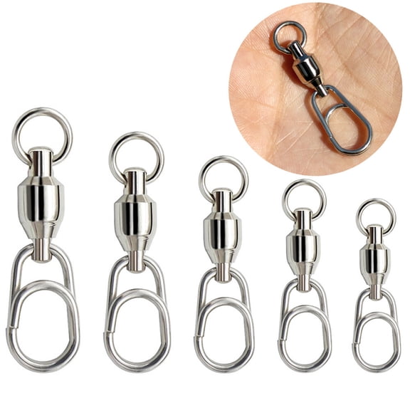 100 Pack Ball Bearing Fishing Swivel Fast Snap Clip Connector Tackle 33-180Lb