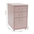 thumbnail image 5 of Modern Pink Vertical File Cabinet, 3-Drawer Lockable Storage Organizer, Mobile Steel Cabinet with Wheels for Home Office, Anti-Corrosion & Rust-Resistant, 5 of 9