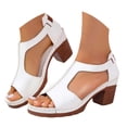 thumbnail image 4 of Womens Wedge Sandals Wide Width Trendy Lightweight on Low Wedge Heel Womens House Slippers Size 7 Summer Beach Walking Shoes Ankle Elastic Back Strap T-Strap Bohemian Shoe, 4 of 9