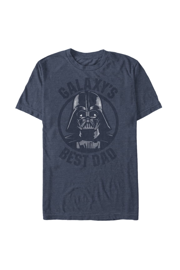 Men's Star Wars Darth Vader Galaxy's Best Dad  Graphic Tee Navy Blue Heather 3X Large