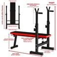 thumbnail image 4 of Dbuoem Weight Stool,Press Rack,Strength Training Workout stool，Adjustable Weight Stool with Barbell Rack,Weight Lifting Stool Press for Home Gym,48.27" x 25.61" x 44.72",Red, 4 of 13