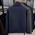 thumbnail image 5 of Sweatshirts Men Heavyweight Plaid Quarter Zip Pullover Top Stand Collar Long Sleeve Loose for Business Casual Commute Navy XL, 5 of 5