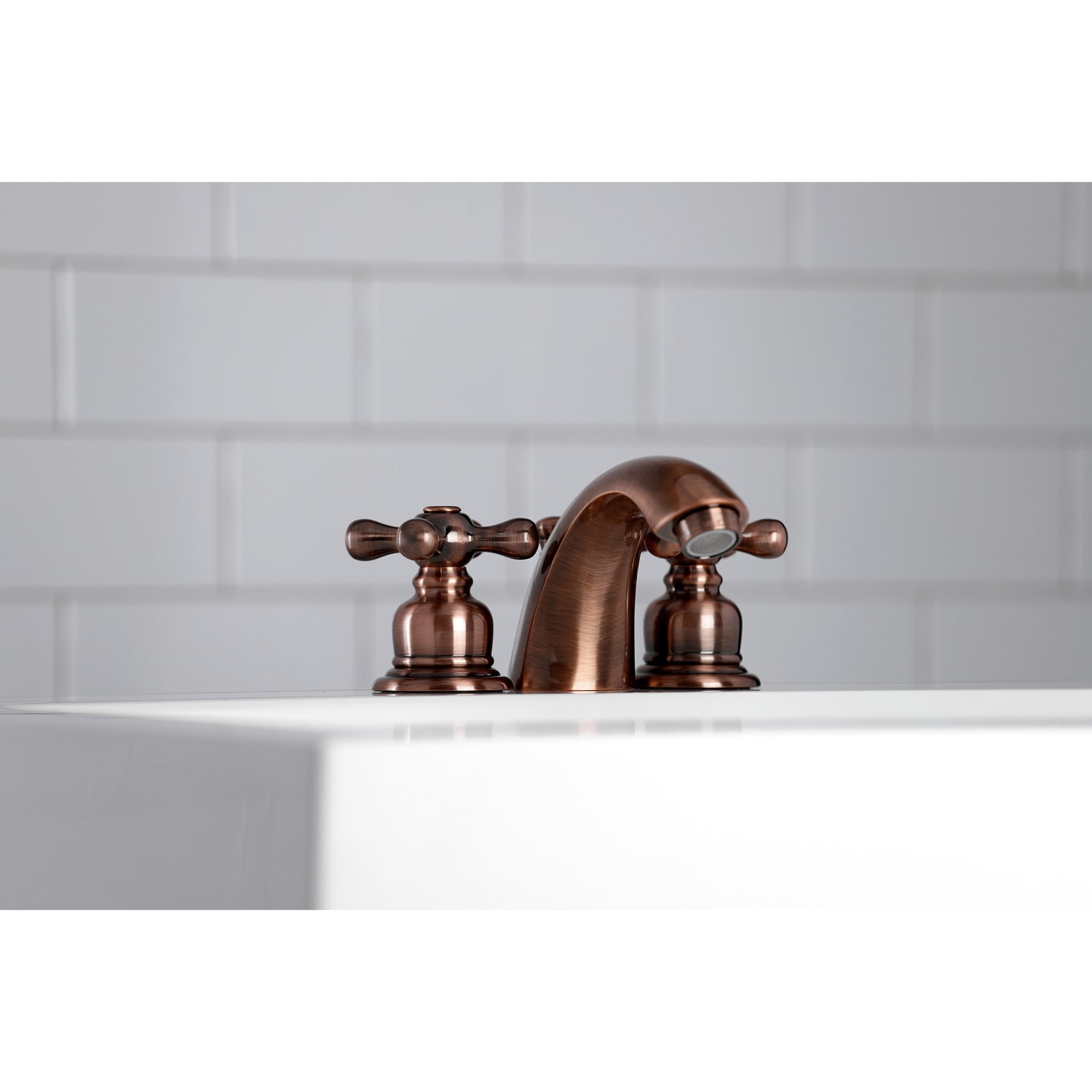 Kingston Brass KB946AX Victorian Mini-Widespread Bathroom Faucet, Antique Copper