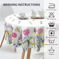 thumbnail image 4 of Spring Tulip Floral Tablecloth Round 60 Inch Colorful Watercolor Vintage Flowers Rustic Print Summer Seasonal Gift Print Decorative Washable Polyester Table Cloth for Party Picnic Home Kitchen Decor, 4 of 6