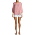 thumbnail image 5 of Time and Tru Women's Mid Rise Rolled Cuff 4" Denim Short, 5 of 6