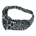 thumbnail image 4 of Unique Bargains 1 Pc Fashion Leopard Pattern Cross Elastic Hairband for Women White Black, 4 of 6