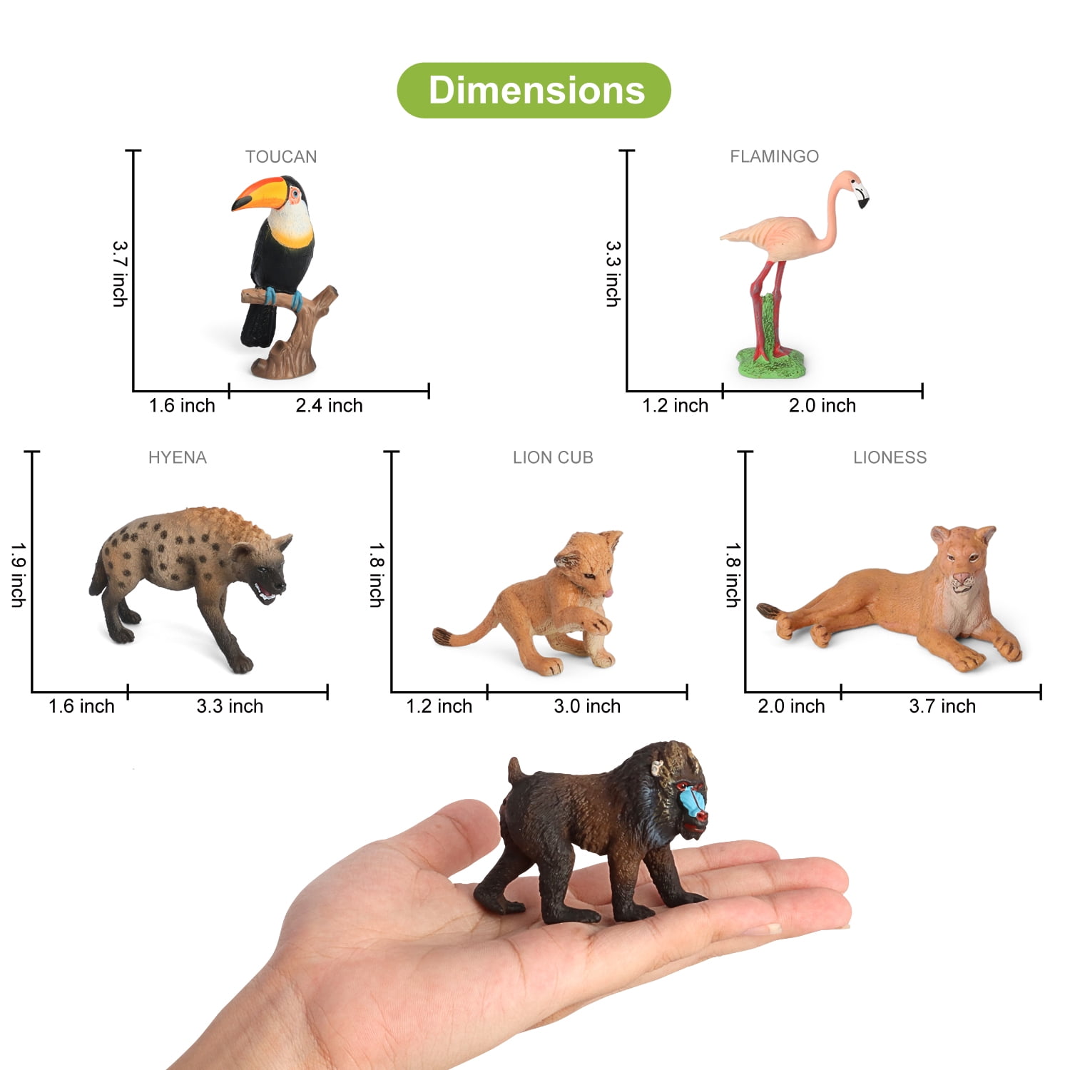 Volnau Animal Toys Figurines Africa Figures Zoo Pack Christmas Birthday Gift Lion Jungle Forest King