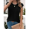 thumbnail image 2 of Womens Summer Cap Sleeve Tops Casual Crew Neck Sleeveless Knit Sweater Vest Loose Fit Pullover Tank Tops Black S, 2 of 8