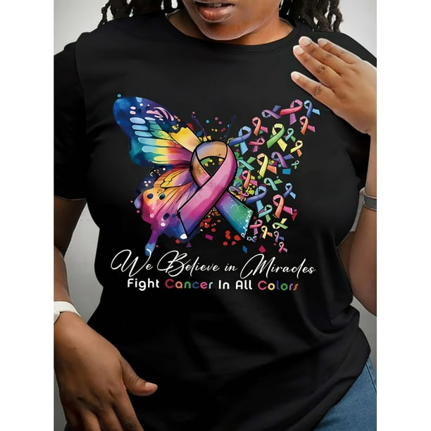 Butterfly Print Short Sleeve T-Shirt - Vibrant Casual Crew Neck Top for Spring and Summer, Women's Clothing with Comfortable Fit and Stylish Design
