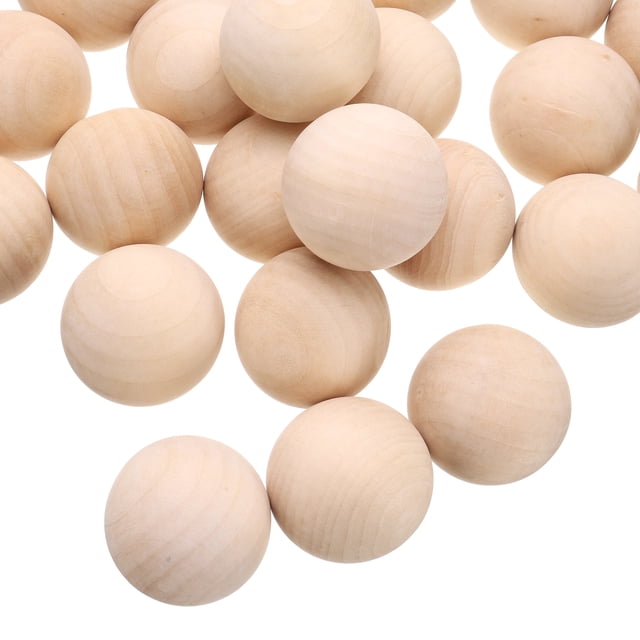 Uxcell 10 Pcs Bolas Redondas de Madera 1-5/8" (39mm) Bolas de Madera sin Acabado, Esferas de Madera Natural para Manualidades y Proyectos de DIY