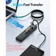thumbnail image 2 of BENFEI USB 3.0 Hub 7-Port, 3.3ft Ultra-Slim Portable USB Splitter - Compatible with MacBook Pro/Air,Mac Pro, Mac Mini, iMac, Surface Pro, XPS, PC, Flash Drive, Mobile HDD (No Charging), 2 of 2
