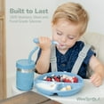 thumbnail image 5 of WeeSprout Toddler Utensils, 3 Forks & 3 Spoons, 18/8 Stainless Steel & Food Grade Silicone, 5 of 7